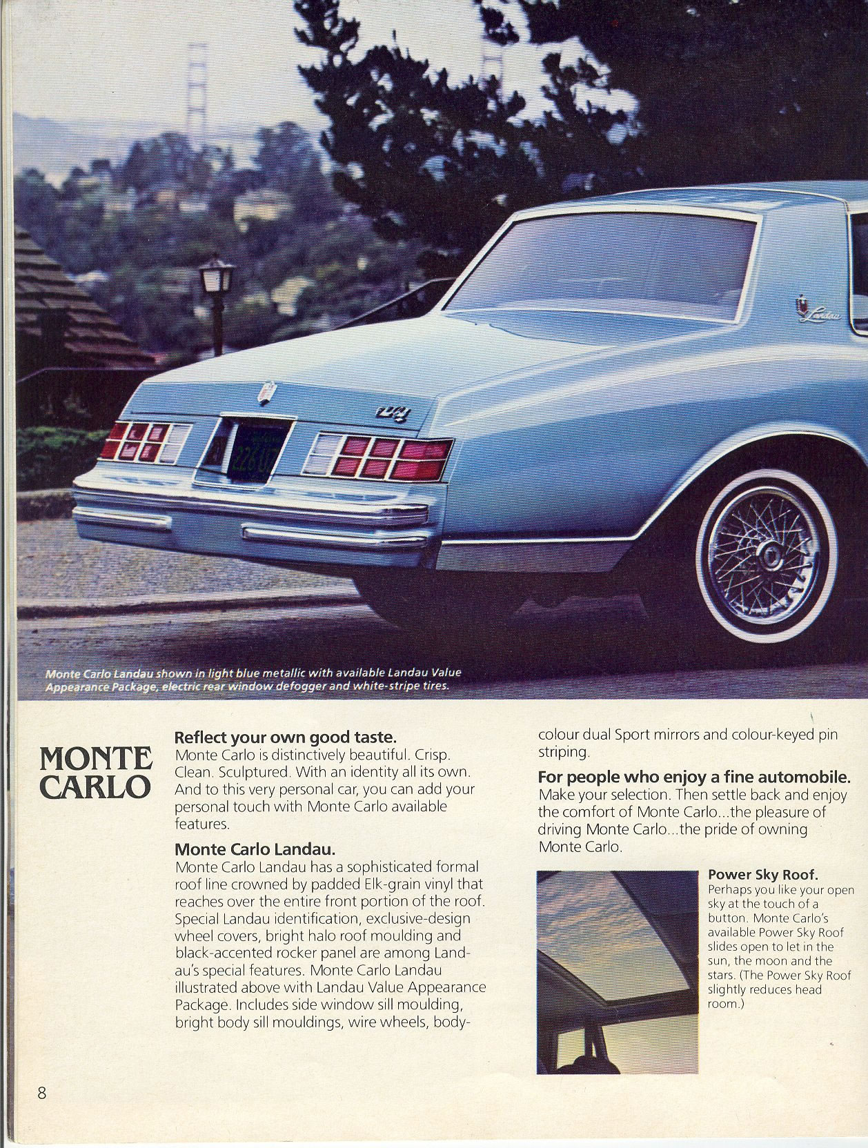 USA Prospekt brochure 1980 Chevrolet Chevy Monte Carlo 