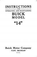 1910 Buick Model 14 Instructions