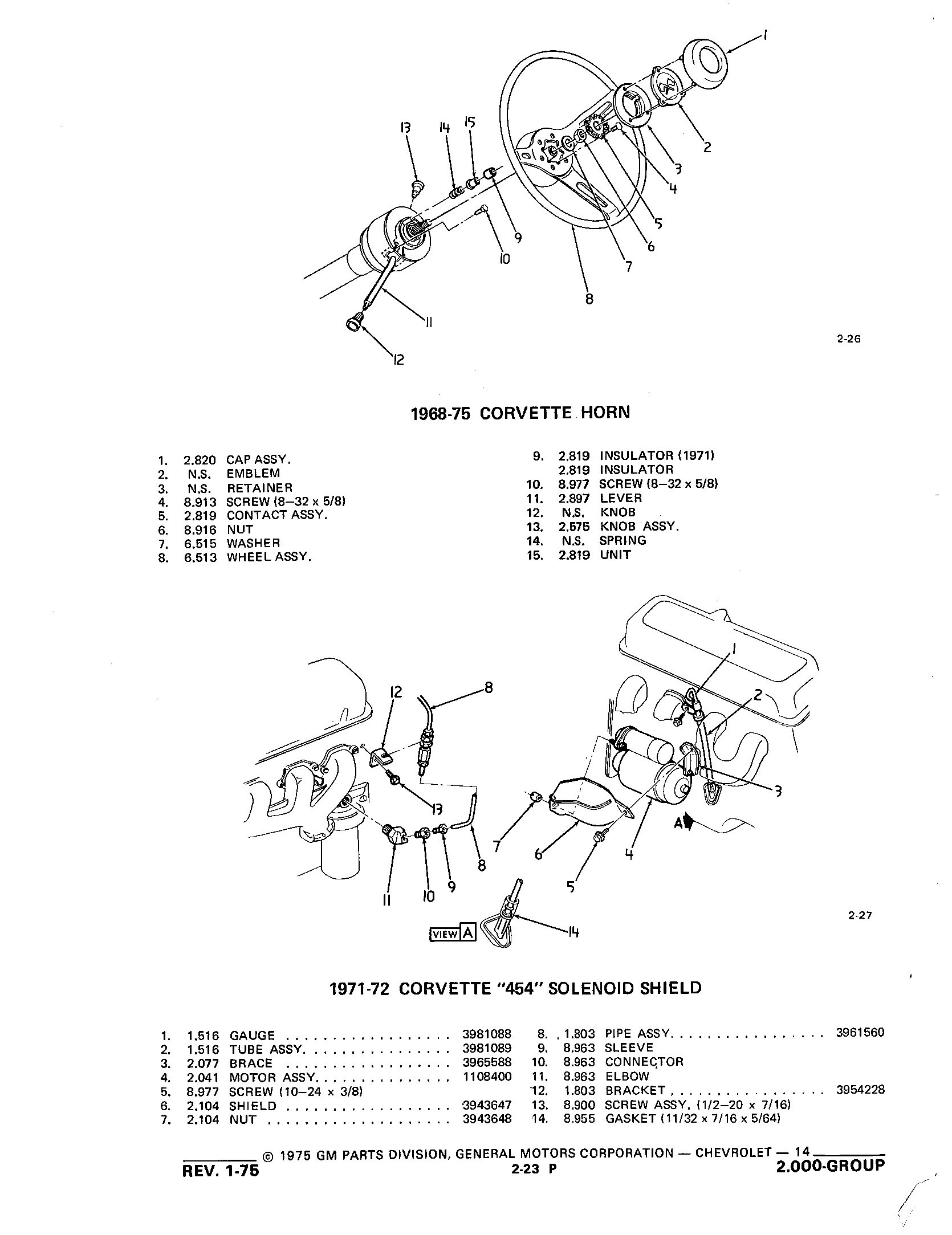 Group2 Chassis Electrical System / 1953-1973 Corvette Parts and ...