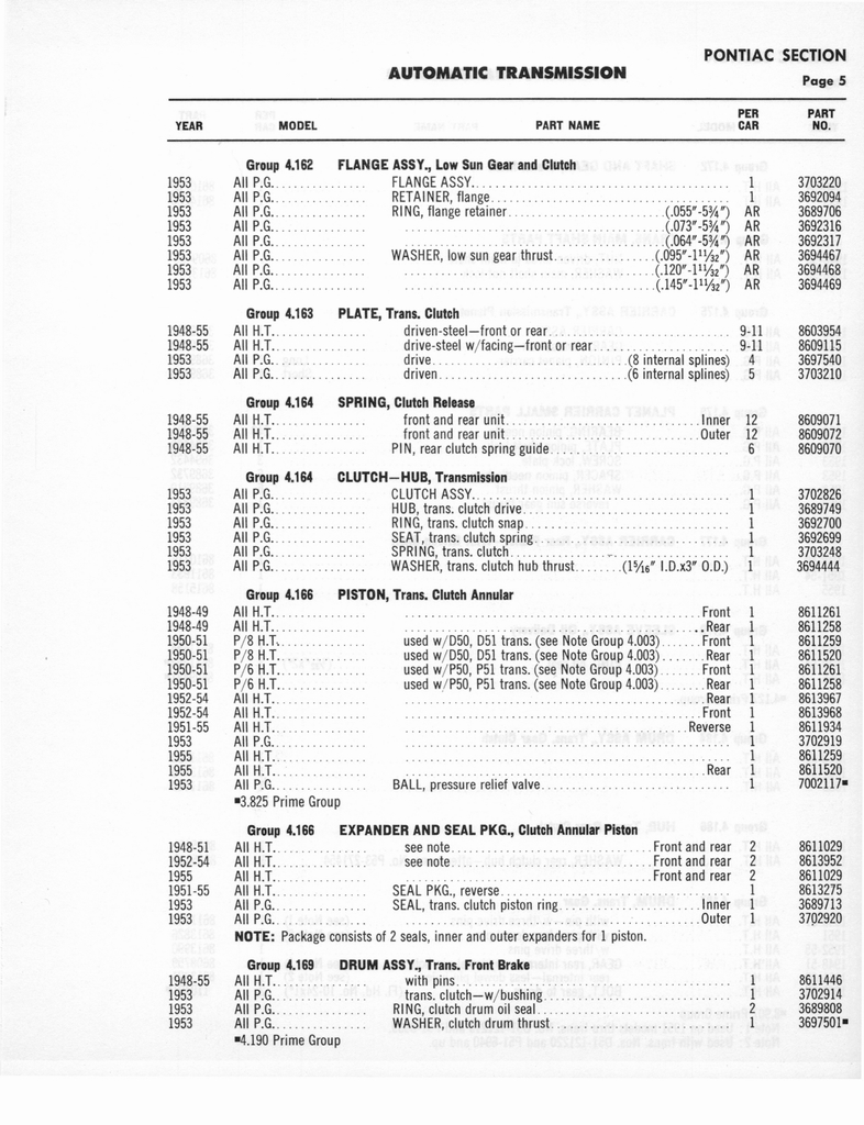 A-3010 Automatic Transmission Parts Catalog: Hydra-Matic, Power-Glide ...