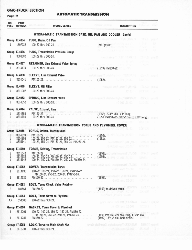 A-3010 Automatic Transmission Parts Catalog: Hydra-Matic, Power-Glide ...