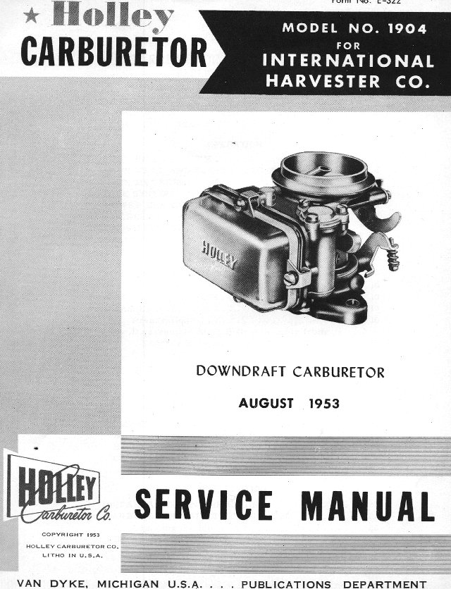 classic car manuals - Holley Model 1904, '53 IHC